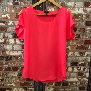 Express Hot Pink Short Sleeve Blouse XS